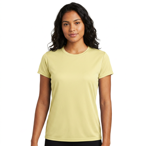 Nueva Llegada: Camisa de Oficina para Mujer, Primavera-Otoño, Moderna, Estampada, Informal, 260gsm, Poliéster Satinado con Lentejuelas, Cuello Redondo, Manga Corta - Product Image 2