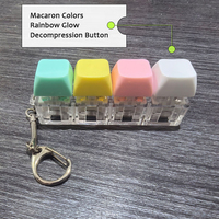 Lot de 4 porte-clés lumineux en plastique, couleur bonbon, avec effet lumineux éblouissant pour clavier, pendentif