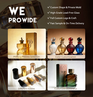 Flacons de parfum ronds incurvés de luxe personnalisés en stock 30ml 50ml 100ml Bouteille en verre noir résistant à la pression avec bouchons à bille