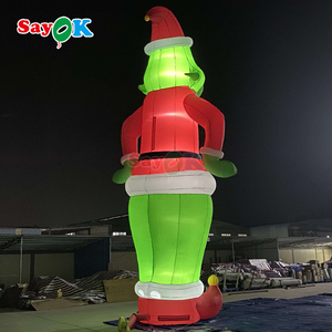 Sayok - <span class=keywords><strong>Grinch</strong></span> Inflable Gigante de Navidad de Tela Oxford de 9 m (29,5 pies) con Diseño 3D Gratuito y Soplador de Aire - Product Image 6