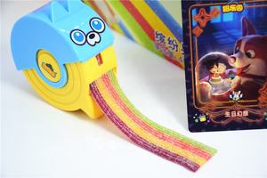 Çin fabrika özel meyve Roll Up ekşi yumuşak sakızlı helal şeker toptan şeritler ekşi meyve lezzet şeker ile gökkuşağı renk - Product Image 5