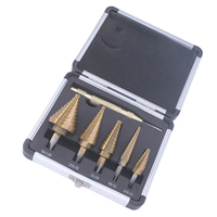 Kit de 6 forets étagés de haute qualité en acier rapide avec placage titane pour le perçage de métaux sur CNC, garantie 1 an