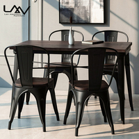 Chaises et tables en bois en métal de café industriel de style nordique Offre Spéciale ensembles de meubles de restaurant