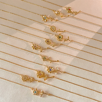 Collar de Acero Inoxidable con Pedrería de la Serie Chic de Emanco, Collar con Colgante de Flor de Rosa para Regalo de Cumpleaños