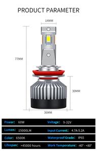 60w 15000LM Led Faros H7 H11 lampadina per auto 9005 9006 H1 Canbus Luces H4 Led fari per auto - Product Image 5