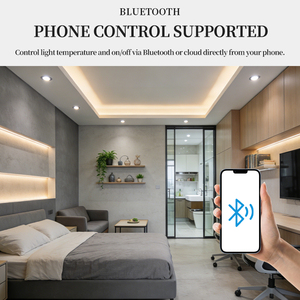 Lámpara LED Empotrable Inteligente Moderna Asm002 con Control por Aplicación, Regulable, Temporizador, Recordatorio de Fallas, Luz Blanca Cálida, Ecológica, para Baño - Product Image 1