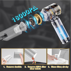 <span class=keywords><strong>Aspirateur</strong></span> de voiture sans fil 3 en 1, <span class=keywords><strong>souffleur</strong></span> et dépoussiéreur d'air 16000Pa, mini <span class=keywords><strong>aspirateur</strong></span> portatif avec moteur sans balais, rechargeable par Type-C - Product Image 2
