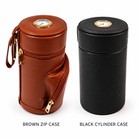 Personnalisable Classique En Cuir Laque Fermeture À Glissière Écologique Étanche À L'humidité Humidor Tube Cigare Voyage Cas De Stockage
