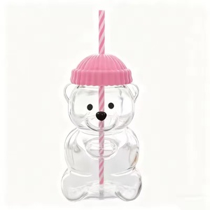 <span class=keywords><strong>Tazza</strong></span> in Vetro Borosilicato Stile Ins con Logo Personalizzato, 20 OZ, Orsetto <span class=keywords><strong>Rosa</strong></span>, con Coperchio e Cannuccia, Regalo per San Valentino - Product Image 6