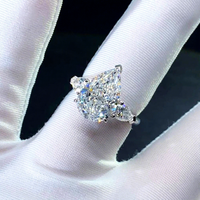 Bague de fiançailles et de mariage de luxe en diamant de laboratoire taille poire, certifiée IGI, or 14k 18k, clarté VVS2, couleur D, unisexe