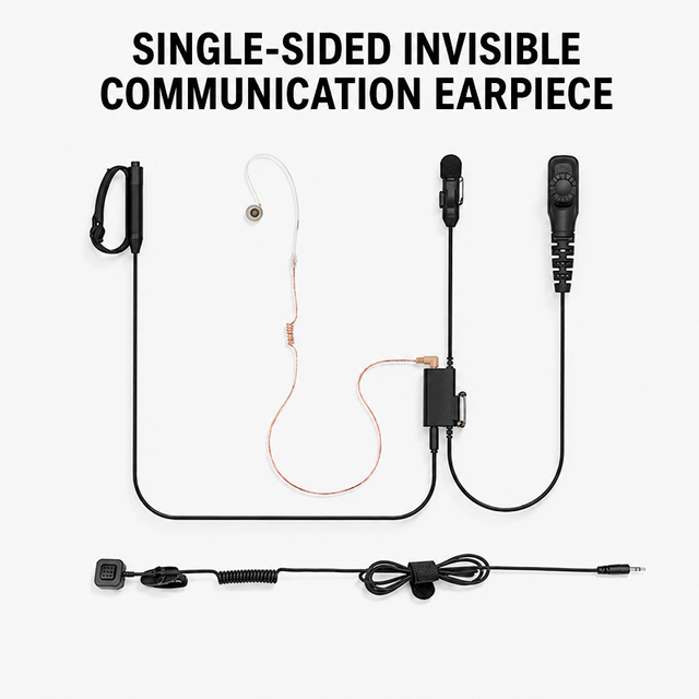 Premium PTT Single Ear Walkie Talkie Headset Covert Security Earpiece One Side Secret Service Earphone for Bodyguards