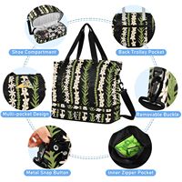 Set Koper Perjalanan 2 Buah Hawaii Lei Design Custom Weekender, Tas Duffel Perjalanan Besar, Tas Semalam Wanita dengan Kompartemen Sepatu