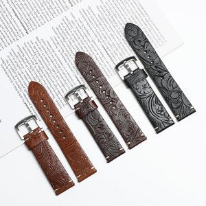 สายนาฬิกาหนังลายนูน 20 มม. 22 มม. ดีไซน์ใหม่ สายหนังวินเทจแบบถอดเร็ว - Product Image 4