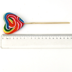 HALAL 30g Arco Iris amor en forma de corazón hecho a mano remolino plano duro piruleta caramelo - Product Image 4