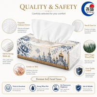Mouchoirs en papier de luxe blancs, doux, épais et absorbants, à motif flocon de neige de la forêt de bouleaux, style Matryoshka russe