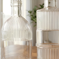 Bouteille diffuseur d'huiles essentielles vide en verre transparent avec logo personnalisé, vente en gros, pour parfum d'intérieur