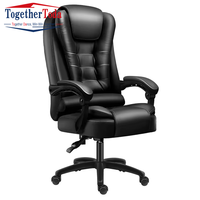 Chaise de bureau de direction moderne en acier inoxydable ergonomique à dossier haut avec massage, roulettes et accoudoirs, chaise de massage électrique
