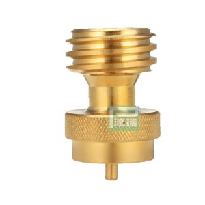 Adaptador de cilindro de gas de latón con válvula de control para estufa de camping, uso portátil al aire libre - Product Image 3