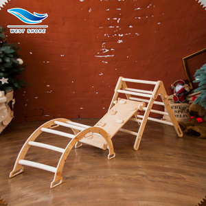 Montessori Wooden Climbing Frame Foldable With Ramp Indoor Play Gym Playground Children Climbing Pickler Triangle Sets