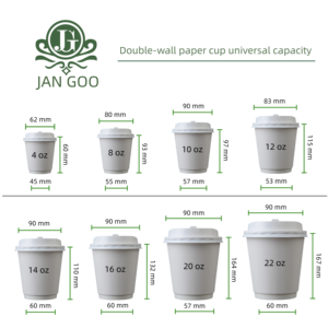 แก้วกาแฟกระดาษ PLA แบบใช้แล้วทิ้ง ผนังสองชั้นแบบลูกฟูก ขนาด 4oz/8oz/10oz/12oz/14oz/16oz พร้อมฝาปิดกันน้ำ - Product Image 3