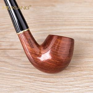 Muxiang Rosewood Smoking Pipe Straight Type Solid Wood Long Handle Tobacco Pipe For Reading Gift - Product Image 2