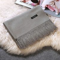 Lady Fashion Style 200*70Cm Solid Color Soft Scarf Cashmere Shawl Wrap Pashmina Unisex Hijab Headband