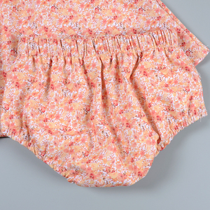 Nouveau été princesse robe florale et barboteuse ensemble pour filles smocks bulle manches conception pour soeurs petites filles ensemble de vêtements - Product Image 6