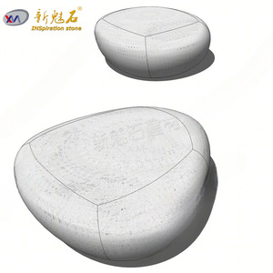 Nuevo Banco de Terrazo de Piedra Mágica para Exteriores, Forma Irregular, Asientos Públicos de Hormigón de Alto Rendimiento - Product Image 4