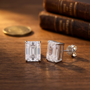 Boucles d'oreilles de mariage Starspire en argent 925 avec moissanite colorée taille brillant de 6,5 mm, testées positivement au testeur de diamants, avec certificat GRA - Product Image 5