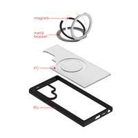 Casing cincin magnetik Putar 360 baru untuk Samsung Galaxy S24 dengan dudukan magnet tidak terlihat untuk Samsung S24 Ultra S23 Matte
