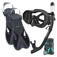 Ensemble de plongée Aloma pour adultes, masque de plongée avec cadre en PC, palmes et sac de transport pour la plongée sous-marine et la natation