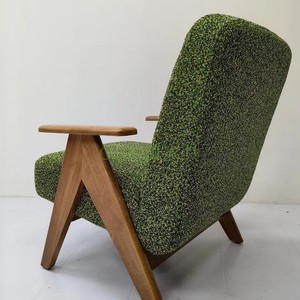 Vintage Style Single <b>Sofa</b> Chair Solid Wood Armchair Ergonomic Living Room Chair - Product Image 4