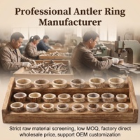 Großhandel Moderner Einäscherungs-Schmuck 8mm 4mm Kanal Individuell Anpassbar DIY Abalone Muschel Opal Holz Natürlicher Hirschhorn-Ring Lagerbestand Fabrik