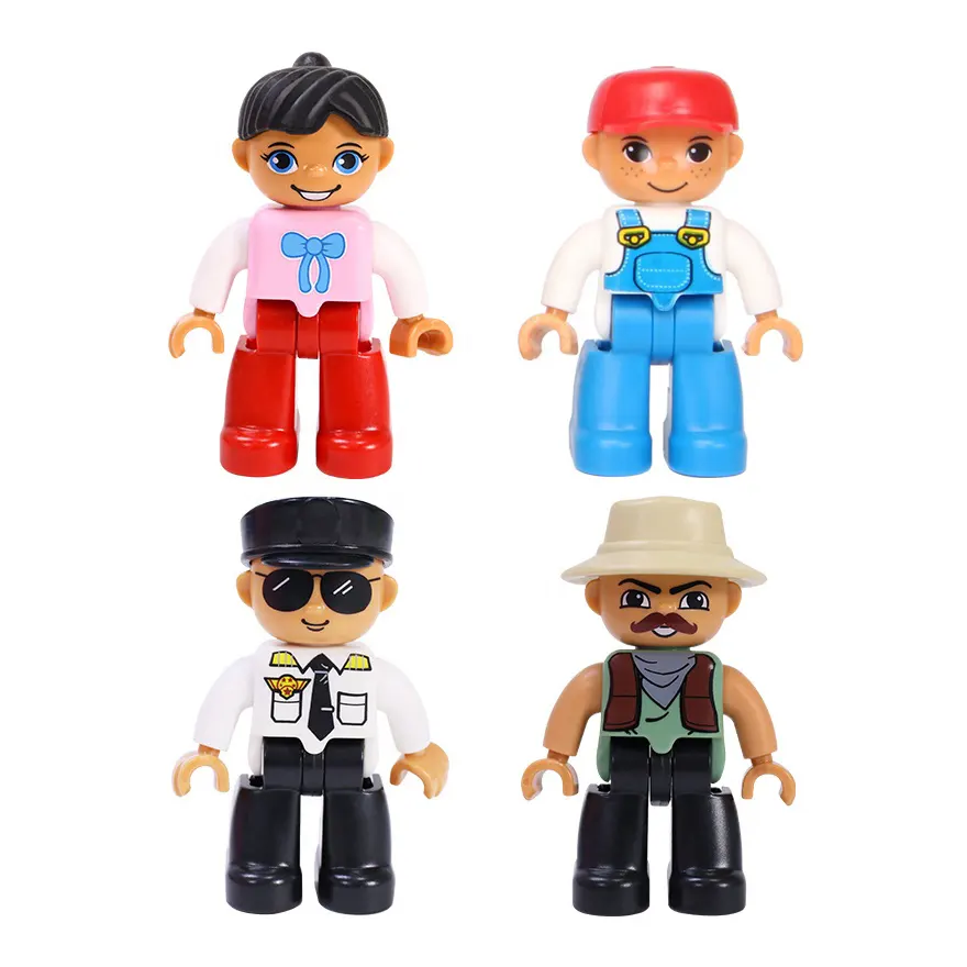 Figuras magnéticas de excelente personaje, juguetes educativos para niños pequeños, 4 figuras de acción magnéticas para bloques