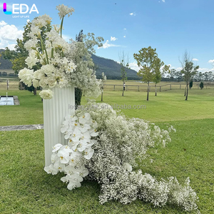 Centro de Mesa para Bodas y Decoración de Fiestas LEDA, Pedestal de Acrílico Blanco para Exhibición de Pasteles, Juego de Tres Piezas, Plinto para Bodas - Product Image 2