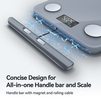 Báscula Inteligente Welland para Medir Grasa Corporal, Ocho Electrodos, Conexión Bluetooth, Prueba de Salud con Frecuencia Cardíaca Electrónica