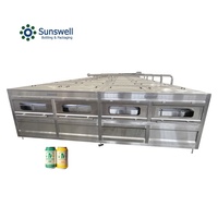 Bouteille de pulvérisation en verre, bouteille en plastique, canette en aluminium, Tunnel de refroidissement, pasteuriseur pour remplissage à chaud, jus, lait, café, boisson