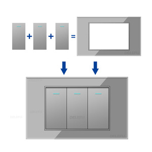 BAOBEN Prise murale USB avec chargeur intégré, normes Brésil, Italie, États-Unis, UE, combinaison libre, <span class=keywords><strong>gris</strong></span>, DIY, avec ports USB Type A et Type C - Product Image 1