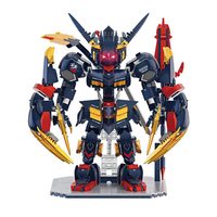 Vente en gros de blocs de construction DIY Mecha Warrior Robot, figurine Mecha assemblée, modèle de décoration de bureau, jouet cadeau pour enfants, anniversaire