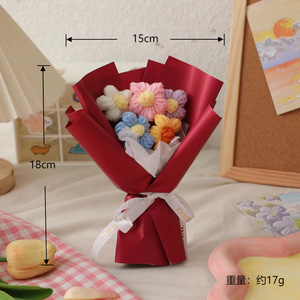 Bouquet <span class=keywords><strong>de</strong></span> fleurs en crochet tricoté Bouquet <span class=keywords><strong>de</strong></span> laine Bouquet <span class=keywords><strong>de</strong></span> fleurs <span class=keywords><strong>de</strong></span> <span class=keywords><strong>jasmin</strong></span> artificielles pour la fête des mères - Product Image 4