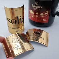 Autocollant personnalisé en métal gaufré avec logo pour bouteille de parfum, étiquette pour emballage de flacon cosmétique, recyclable