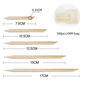 Bastoncini Monouso a Doppia Punta di Alta Qualità con Lima per Unghie e Spingicuticole in Legno d'Arancio per Manicure - Product Image 5