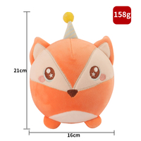Peluche Kawaii Renard Orange, Jouet en Peluche Rond Doux, Animal en Peluche Écologique en Polaire, Coussin Mochi en Coton PP, Cadeau pour Enfants, Décoration Maison