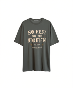 T-shirt No Rest For The Women pour femme, à manches courtes, style moto, coupe ample, 100% coton jersey, col rond - Product Image 1