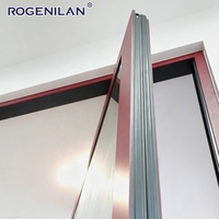 Puertas de Entrada de Seguridad Modernas Personalizadas Rogenilan, de Vidrio Templado Impermeable, Puerta Frontal de Aluminio con Doble Acristalamiento