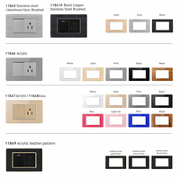 Enchufe de Pared Multifuncional Negro Serie TEP 118 con Interruptor, Panel de PC, Tipo Americano, Interruptor de Luz Simple o Doble