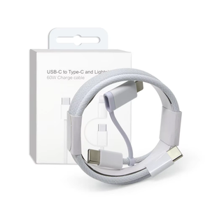 Cable de carga rápida para iPhone 2 en 1, Cable de carga rápida de 100W, Cable de cargador múltiple, enlace automático con adaptador L para iPhone 16 15 - Product Image 1