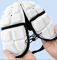 Gorro de Rugby ANTMAX Blanco para Jóvenes, Niños y Adultos, 7v7, Protector de Cabeza para Fútbol Americano y Fútbol, con Correa Elástica Ajustable