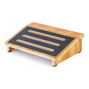 <span class=keywords><strong>Taburete</strong></span> de reposapiés ergonómico de <span class=keywords><strong>madera</strong></span> de bambú para debajo del escritorio con tapicería de terciopelo para uso en el dormitorio - Product Image 4