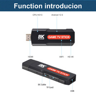 X2 Plus USB 2.0 Dual System TV Game Stick 8K Console de jeux vidéo rétro avec manette sans fil 64G pour plus de 30000 jeux pour PSP Cadeau